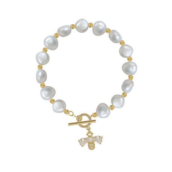 GOLICC Baroque Natural Freshwater Pearl Bracelet - Picture 9 of 10